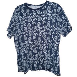 Original Use Mens Navy/White Paisley Tee Shirt Size XL